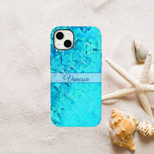 Personalised Pacific Blue Name iPhone 14 Plus Case