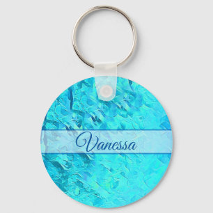 Personalised Pacific Blue Name Keychain