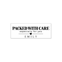 Personalised Packed With Care Small Business Stamp