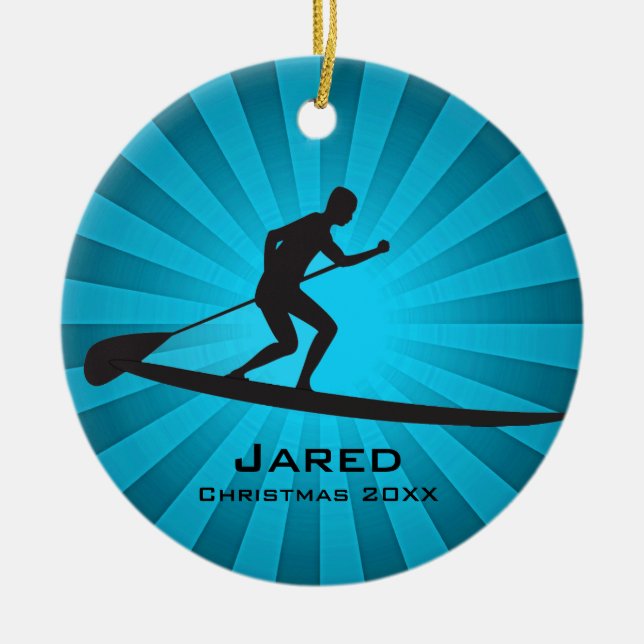 Personalised Paddleboarding Ornament (Front)