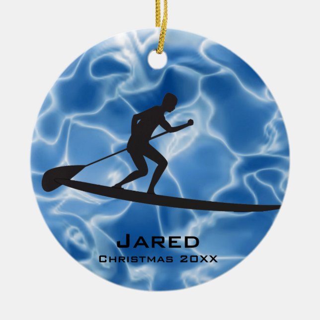 Personalised Paddleboarding Ornament (Front)
