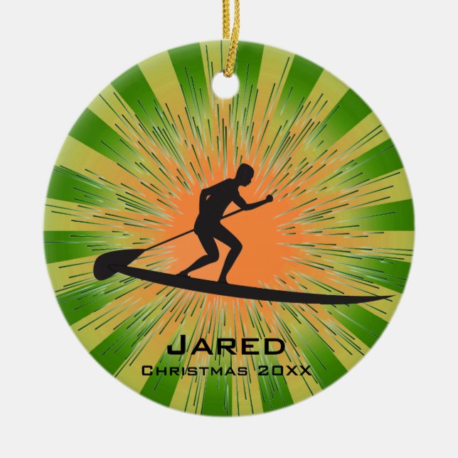 Personalised Paddleboarding Ornament (Front)