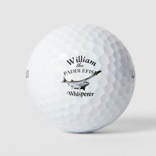 Personalised Paddlefish Whisperer Fisherman Golf Balls