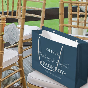 Personalised Page Boy Blue Thank You Large Gift Bag