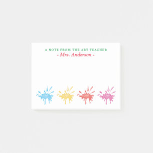 Personalised Pain Splashed Art Teacher Post-it Notes