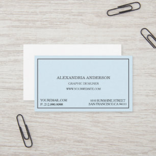 Personalised Pale Blue Modern Minimalist Business Card