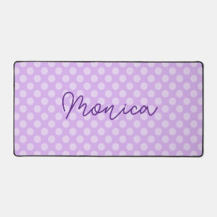 Personalised Pale Lavender Polka Dot Desk Mat
