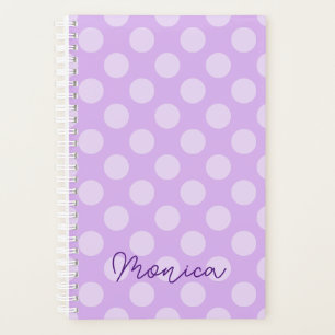 Personalised Pale Lavender Polka Dot Planner