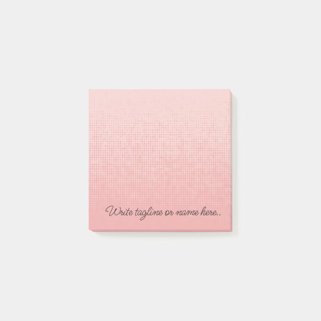 Personalised Pale Pink Script Post it Sticky Notes (Front)