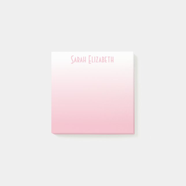 Personalised Pale Pink White Gradient Post-it Notes (Front)