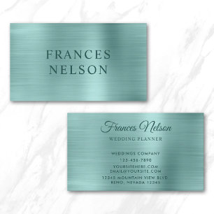 Personalised Pale Turquoise Foil Business Card