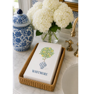 Personalised Palm Beach Lemon Topiary Napkin