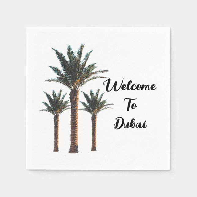 Personalised Palm Tree Napkin (Front)