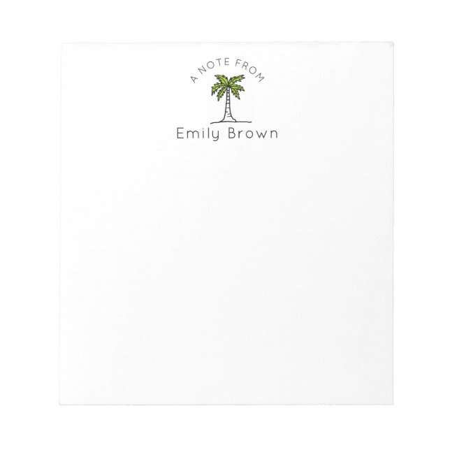 Personalised Palm tree Notepads (Front)