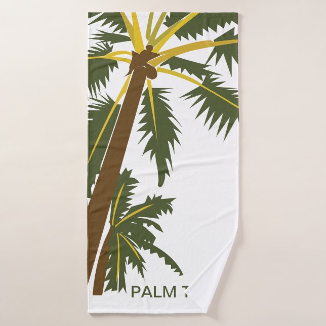 Personalised Palm Tree Tropical Nature Bath Towel (Bath Towel)
