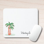 Personalised Palm Trees  Mouse Pad<br><div class="desc">This personalised mouse pad features palm trees,  string lights with stylish script typography, 
Easily customisable.
Original Watercolor © Michele Davies.</div>