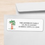 Personalised Palm Trees Tropical Return Address<br><div class="desc">These return address labels are decorated with a fun watercolor of palm trees and lights.
Easily customisable.
Original Watercolor © Michele Davies.</div>