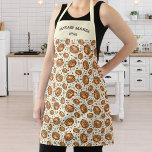 Personalised Pancake Pattern, Your Custom Text Apron<br><div class="desc">A cute apron with a breakfast pancake pattern.  Personalise with 2 lines of custom text.  Perfect for those who loves to eat or make pancakes.</div>