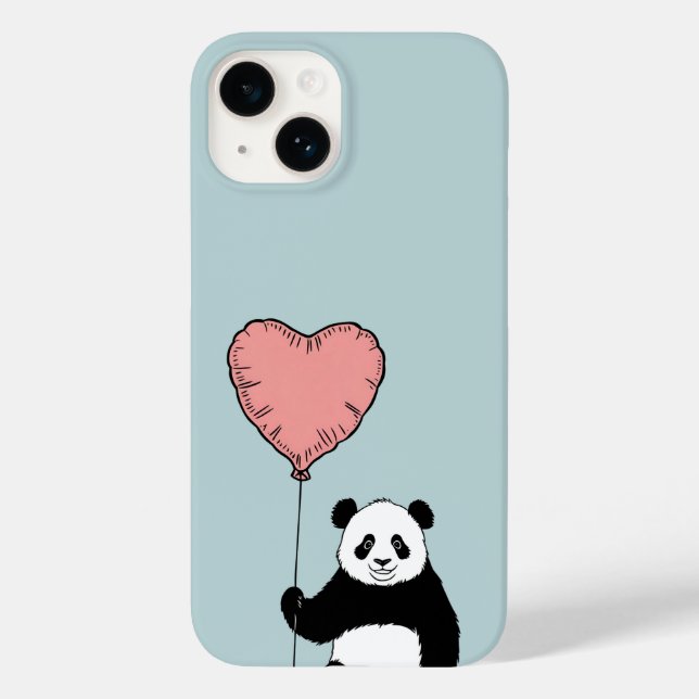 Personalised Panda Holding Heart Balloon – Sweet  Case-Mate iPhone Case (Back)