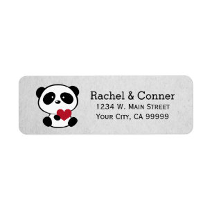 Personalised Panda Love Wedding Address Labels