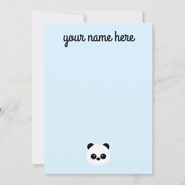 Personalised Panda Notecards for Kids (Front)