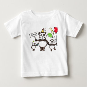 Personalised Panda Party Baby T-Shirt