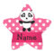 Personalised panda pink white polka dots
