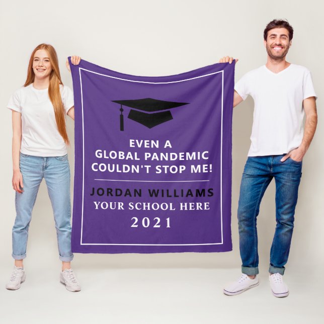 Personalised Pandemic - Graduate Class of 2021 Fleece Blanket (In Situ)