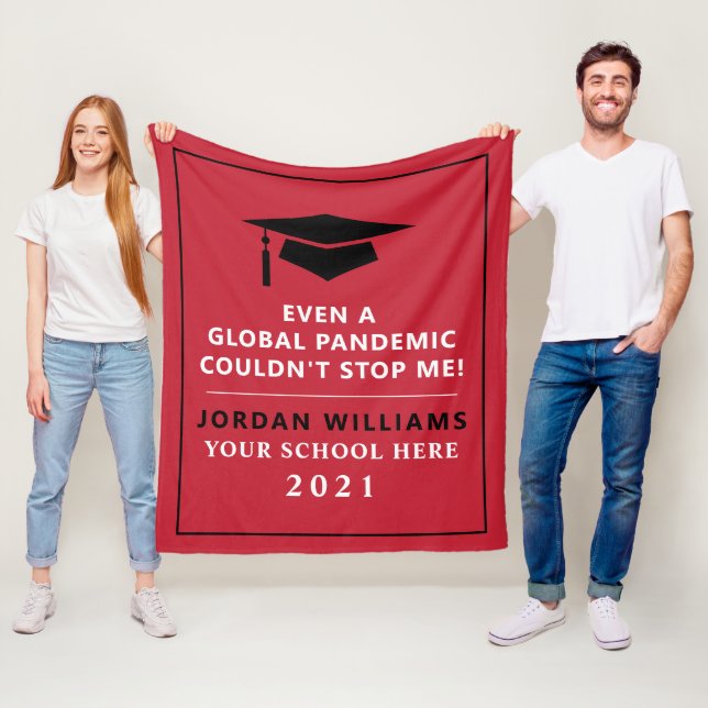 Personalised Pandemic - Graduate Class of 2021 Fleece Blanket (In Situ)