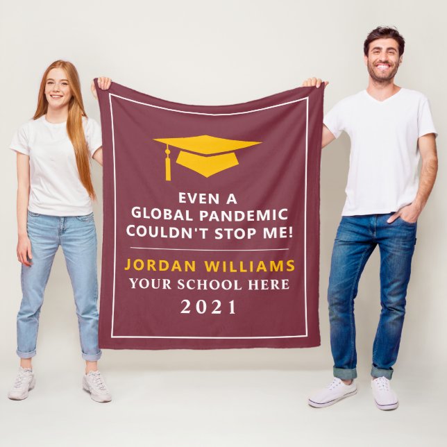 Personalised Pandemic - Graduate Class of 2021 Fleece Blanket (In Situ)