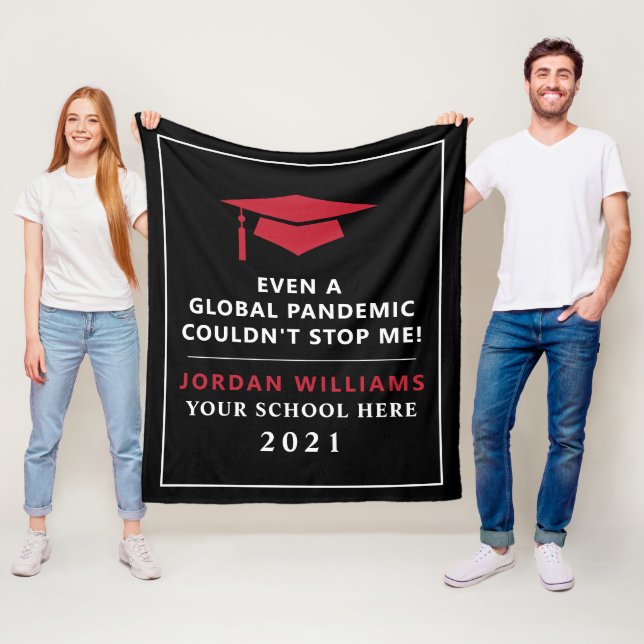 Personalised Pandemic - Graduate Class of 2021 Fleece Blanket (In Situ)