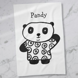 Personalised Pandy The Panda Cute Tea Towel