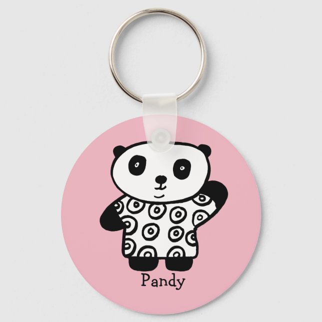 Personalised Pandy the Panda Key Ring (Front)