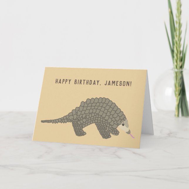 Personalised Pangolin Birthday Card (Front)