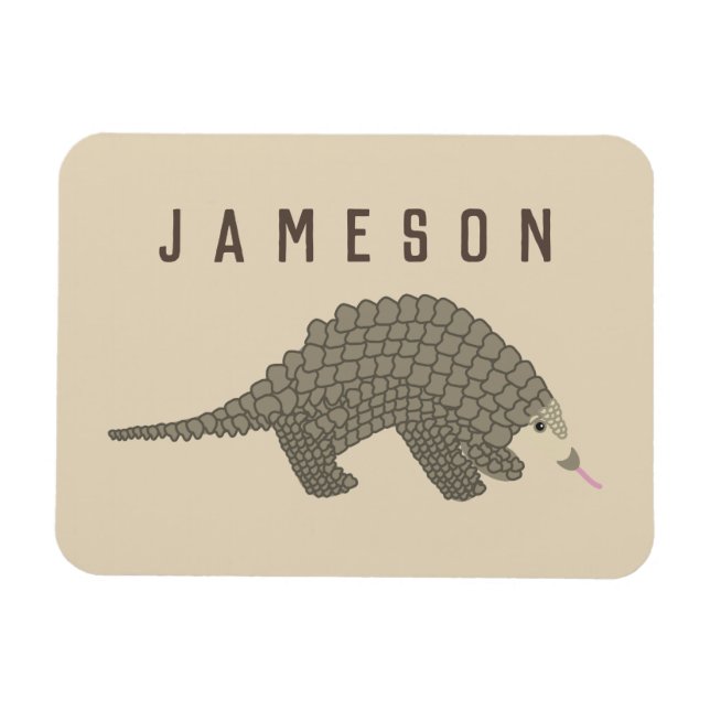 Personalised Pangolin Refrigerator Magnet (Horizontal)