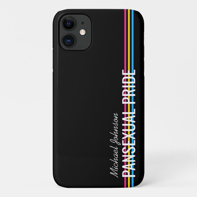 Personalised Pansexual Flag Colour Stripes Custom Case-Mate iPhone Case (Back)