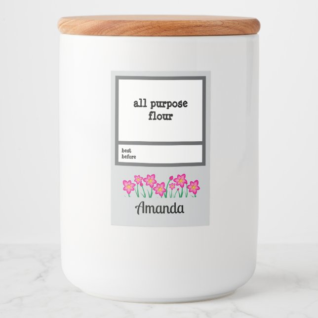 Personalised Pantry Essential Jar Food Label (Front)