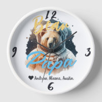 Personalised Papa Bear Simple chic Names Astronaut