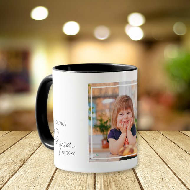 Personalised Papa Est Year Grandkid Name Photo Mug (Personalized Papa Est Year Grandkid Name Photo Mug)