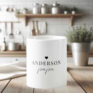 Personalised Papa Mug with Heart Custom Name