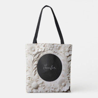 personalised paper flower frame tote bag 