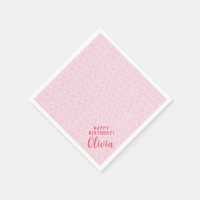 Personalised paper napkin with simple flowers