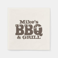 Personalised paper napkins for BBQ party