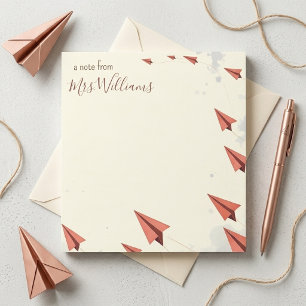 Personalised Paper Plane Frame Teacher Gift Notepad