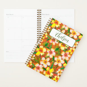 Personalised Paradiso Calido Tangerine Floral Planner