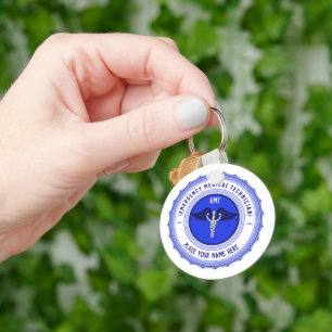 Personalised Paramedics EMT Caduceus Key Ring