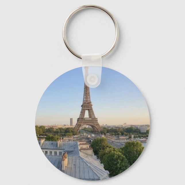 Personalised Paris City Skyline Souvenir  Key Ring (Front)