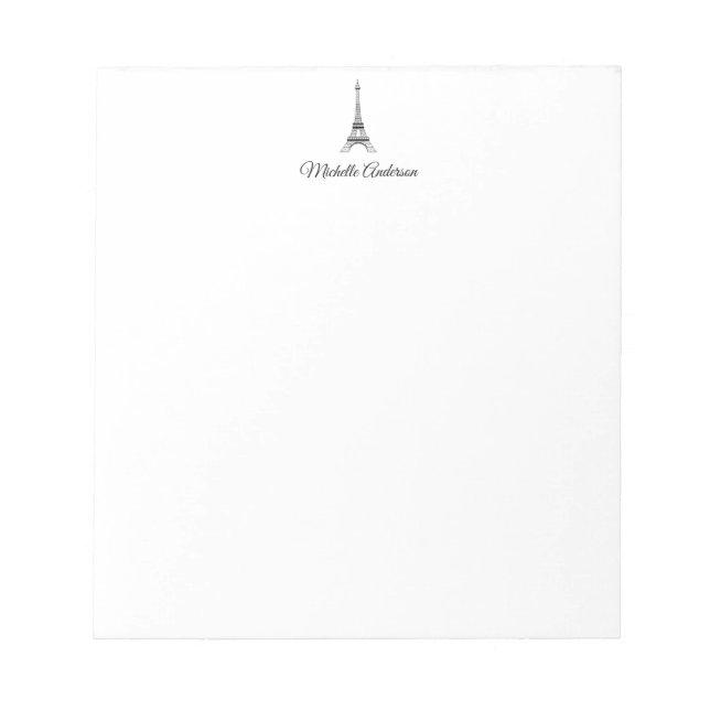 Personalised Paris Eiffel Tower France  Notepad (Front)