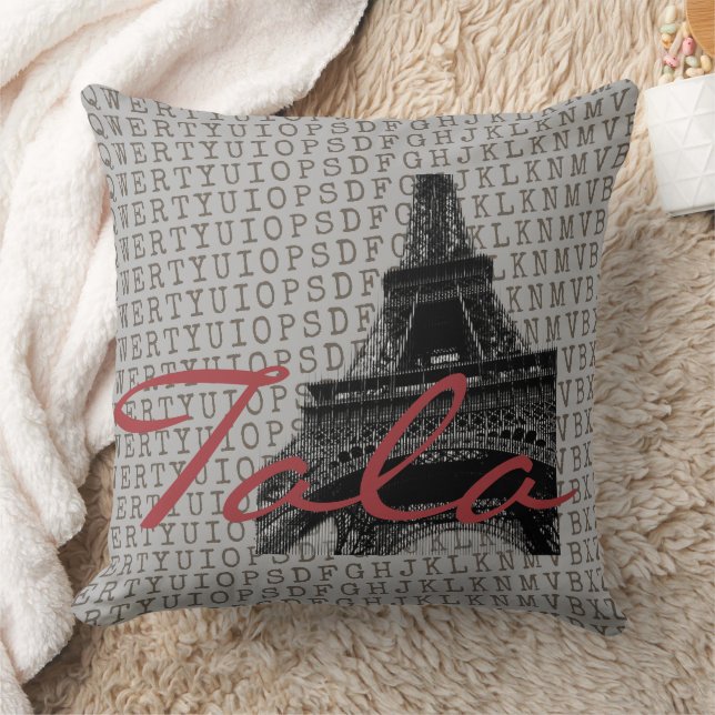 Personalised Paris Eiffel Tower Throw Blanket  Cushion (Blanket)