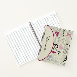 Personalised Paris graphics Notebook